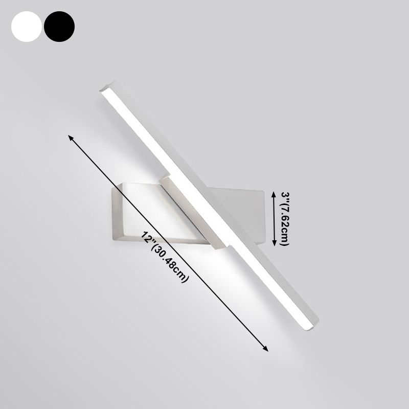 Iluminación de pared de metal de forma lineal iluminación moderna de montura de pared de 1 luces