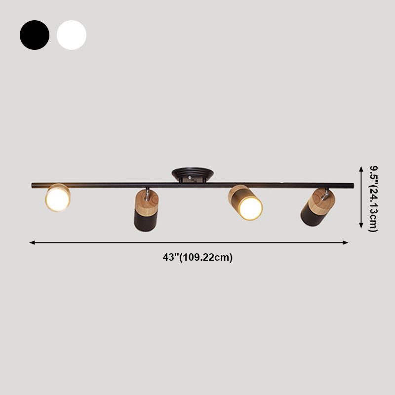 Cylindrique Shape Rail Ceiling Lamp Modern Aluminium Flush Mount for Clothing Store