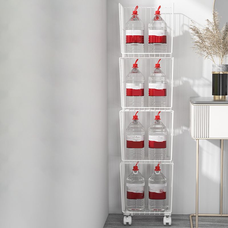 Modern Style Bookshelf Standard Closed Back Metal Bookcase for Home with Wheels