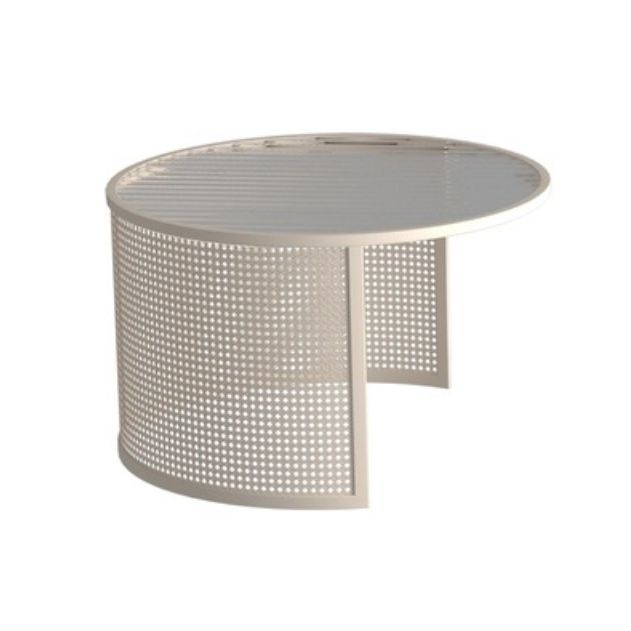 Contemporary Nesting Coffee Table Set with Round Glass Top and Iron Base