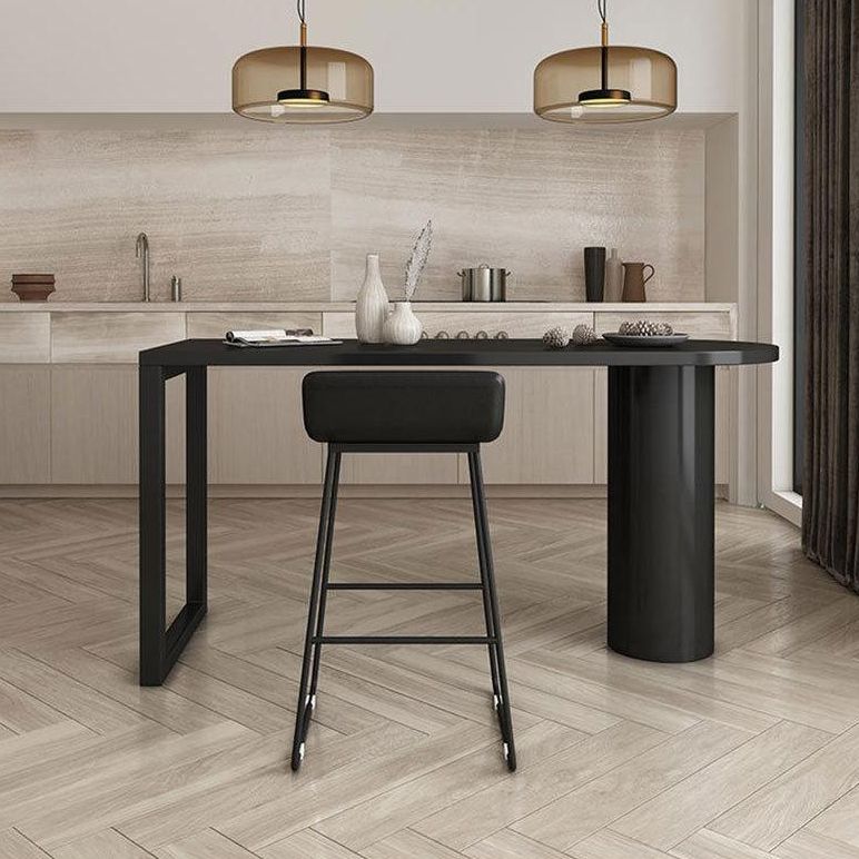 Industrial Double Pedestal Bar Table Free From Wood Bar Table for Living Room