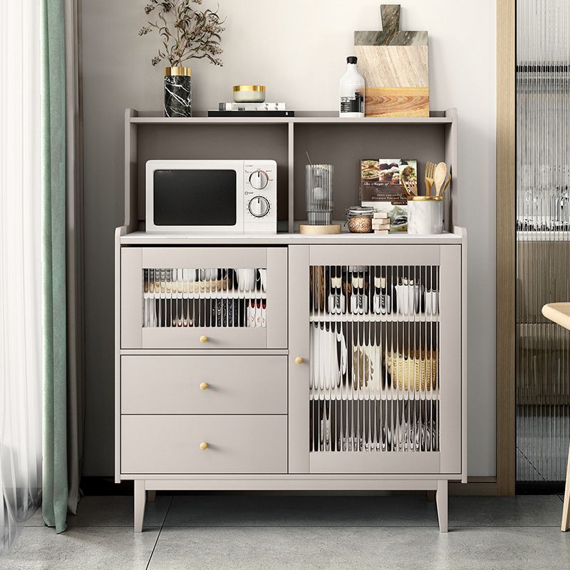 Modern Stone Door Sideboard 39.5"L Buffet Living Room 2 Drawer Server