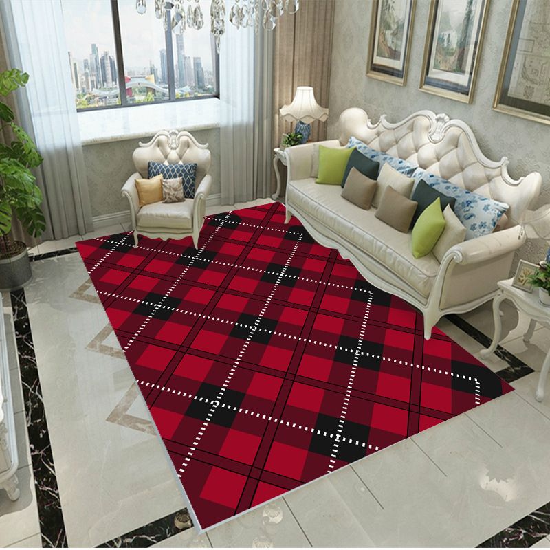 Purple Modern Rug Polyester Graphic Rug Non-Slip Backing Rug for Home Decor