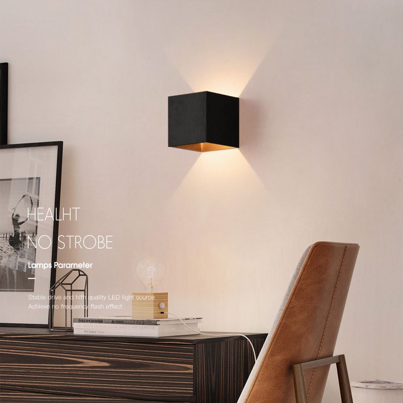 Metalen vierkante wand gemonteerd verlichtingsarmatuur moderne minimalistische stijl wandlichtwagentjes voor woonkamer