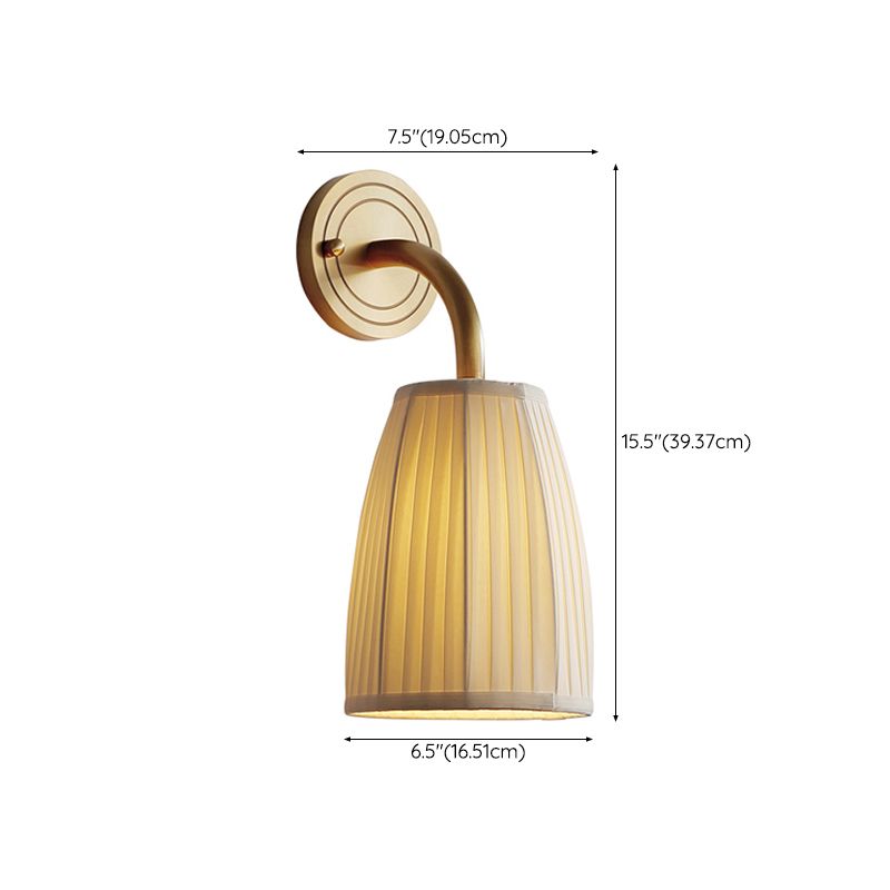 Fabric Shade Wall Mounted Light Fixture 1-Light Modernism Wall Mounted Sconce