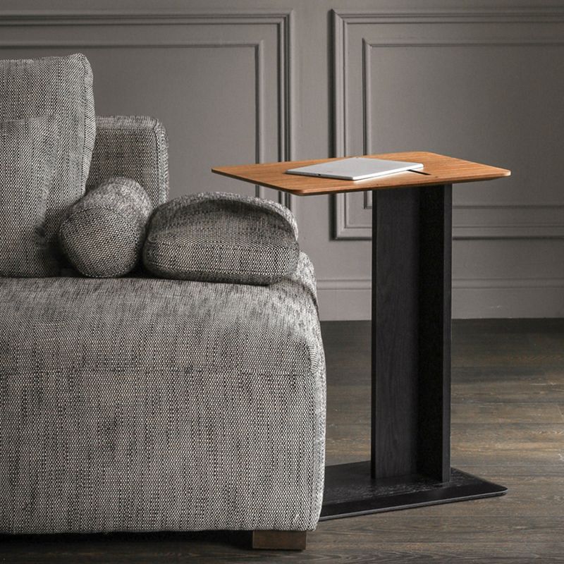 Modern Accent Side Table Wood Square Pedestal Side Table for Living Room