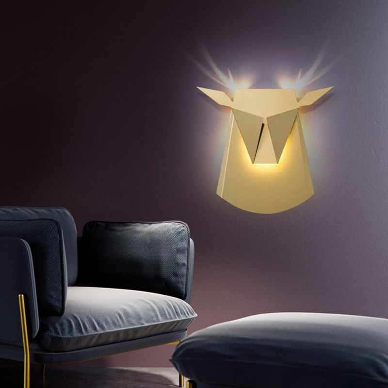 1-Light Geometric Wall Lighting Ideas Modern Style Metal Wall Mount Light Fixture