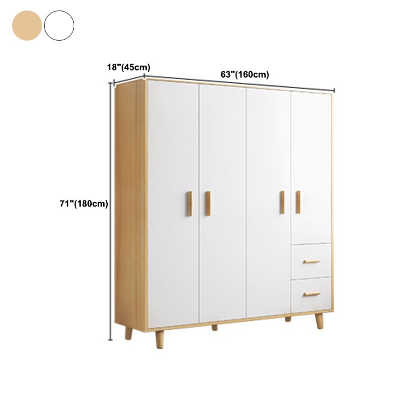 Contemporary Wardrobe Armoire Wooden Armoire with Doors and Legs