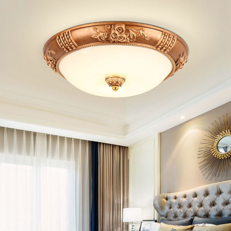 Bowl Flush Mount Lighting Fixtures Traditional Glass Flushmount