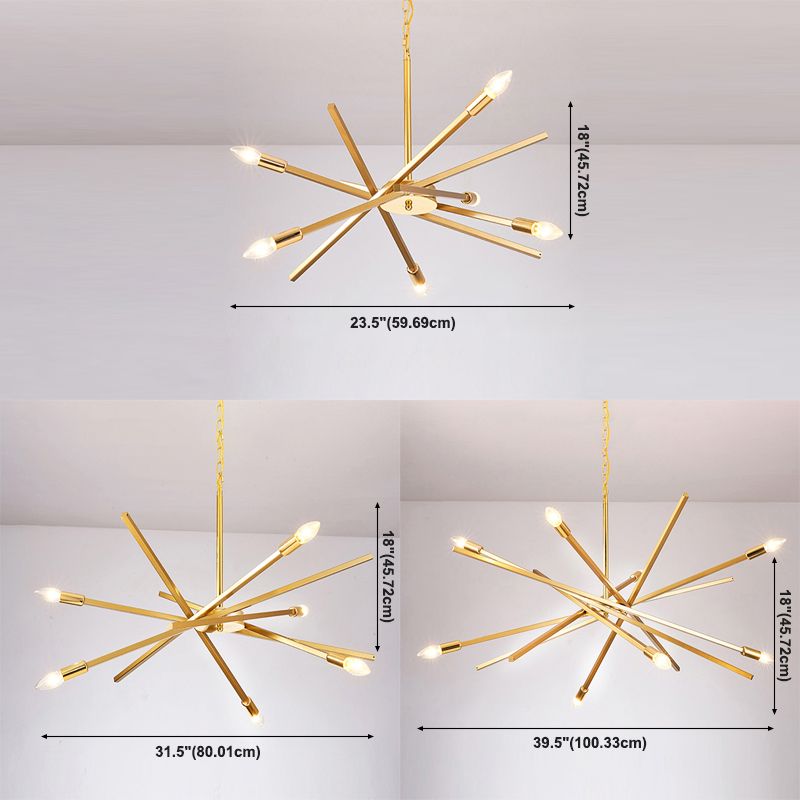 Sputnik kroonluchter lamp Eenvoudige lijnontwerpverlichtingsarmatuur voor woonkamer