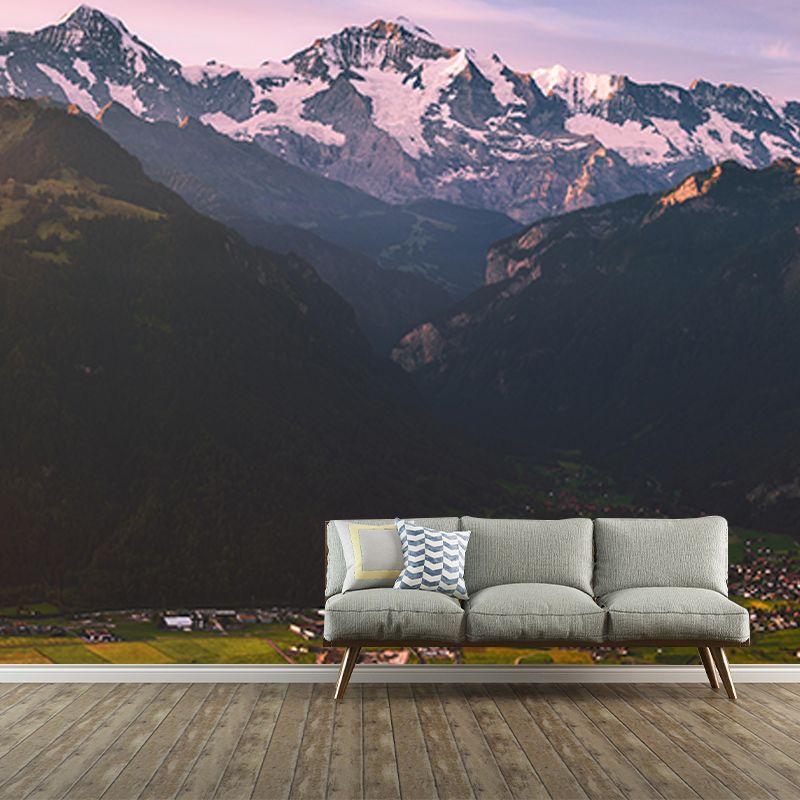 Environment Friendly Resistant Mural Wallpaper Mountains Sleeping Room Wall Mural