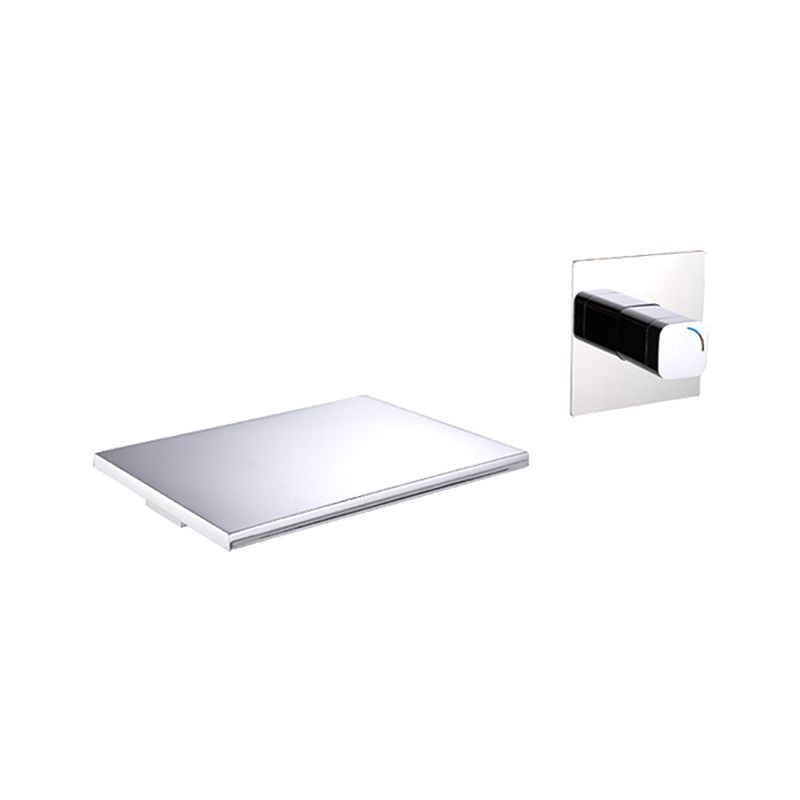 Wall Mounted Metal Waterfall Tub Filler Low Arc Bathroom Faucet