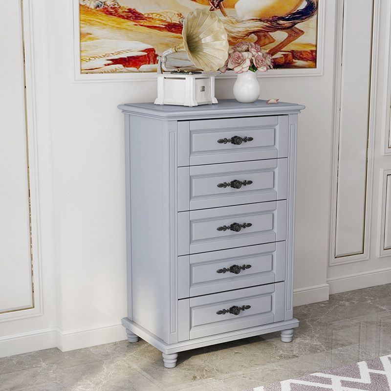 Mid-Century Modern Wood Chest 43.3" Tall 5 - Drawer Accent Chest