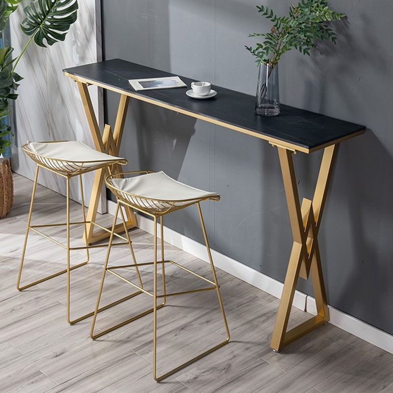 1/2/3 Pieces Modern Rectangular Pub Table Set Sintered Stone Top Bistro Table Set