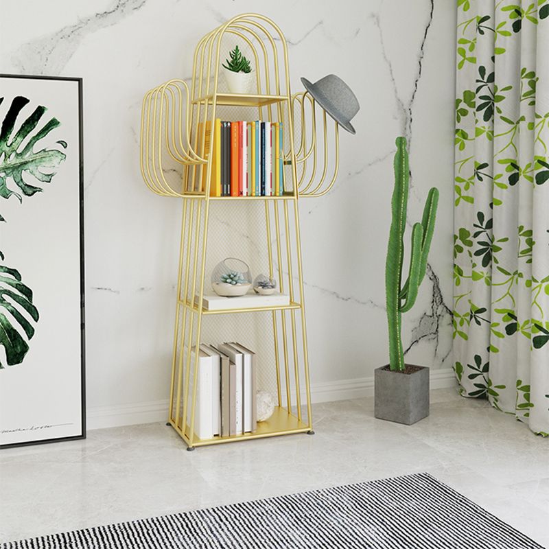 Metal Closed Back Bookshelf Modern Standard Bookcase with Shelves