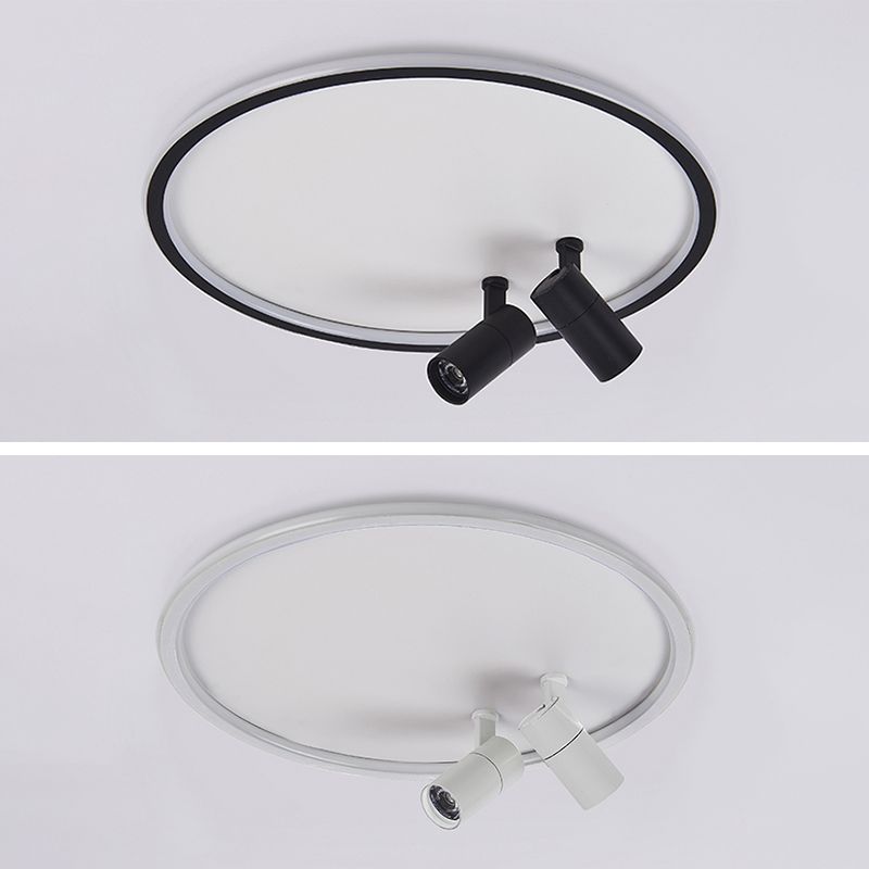 Plafonnier LED moderne en aluminium à montage encastré circulaire à angle réglable avec 2 spots