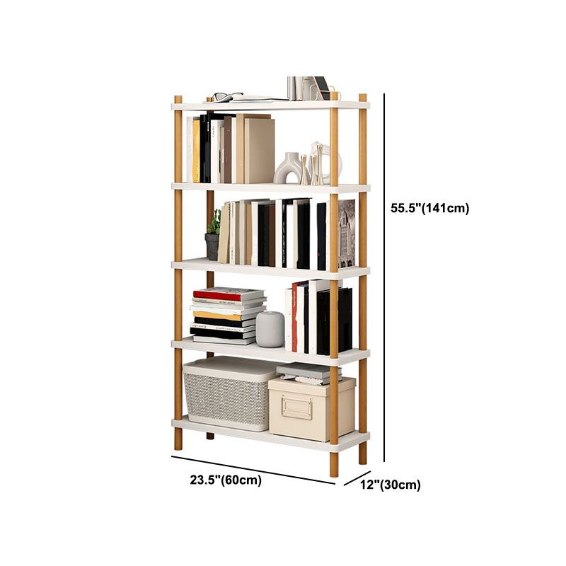 Modern Solid Wood Bookshelf Etagere Open Shelf Vertical Bookcase