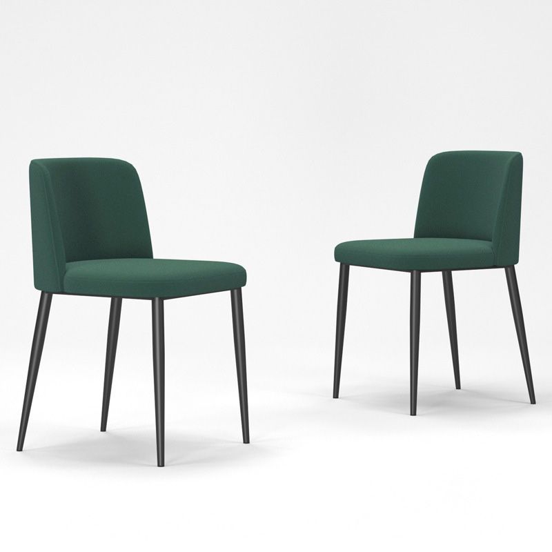 Upholstered Armless Dining Chair Metal Kitchen Dining Side Chair