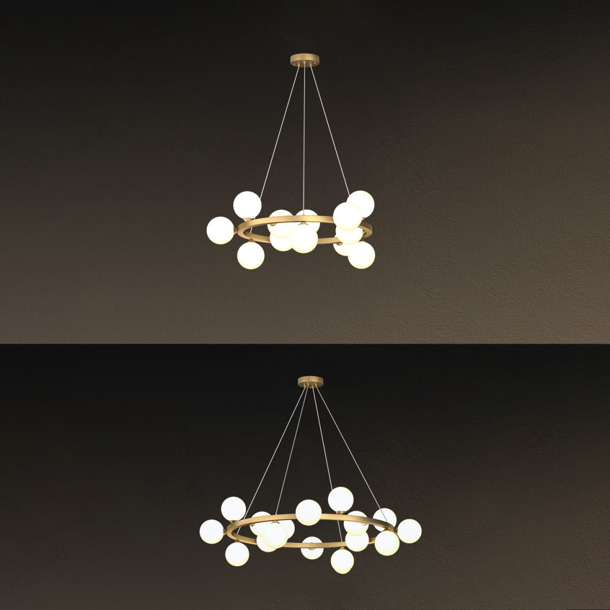 Glob kroonluchter verlichtingsarmaturen Designer Style Multi-Head Suspension Light met witte schaduw