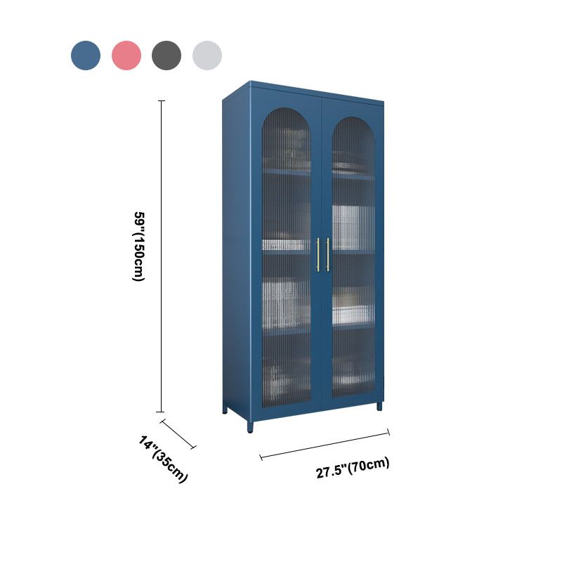 14" W Closed Storage Bookcase Metal Frame Bookshelf with Glass Doors