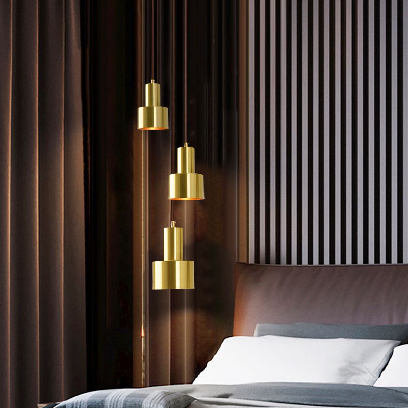 Cord Hung Pendant Ceiling Light Minimalist-Style Metal Gold Hanging Ceiling Light