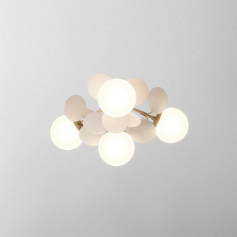 Macaron Style Sputnik Shape Flush Mount Glass Ceiling Light for Bedroom