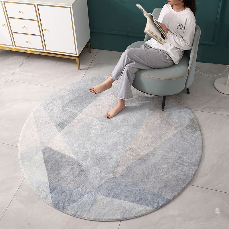 Modern Round Rug Abstract Pattern Creative Rug Polyester Anti-Slip Rug for Living Room