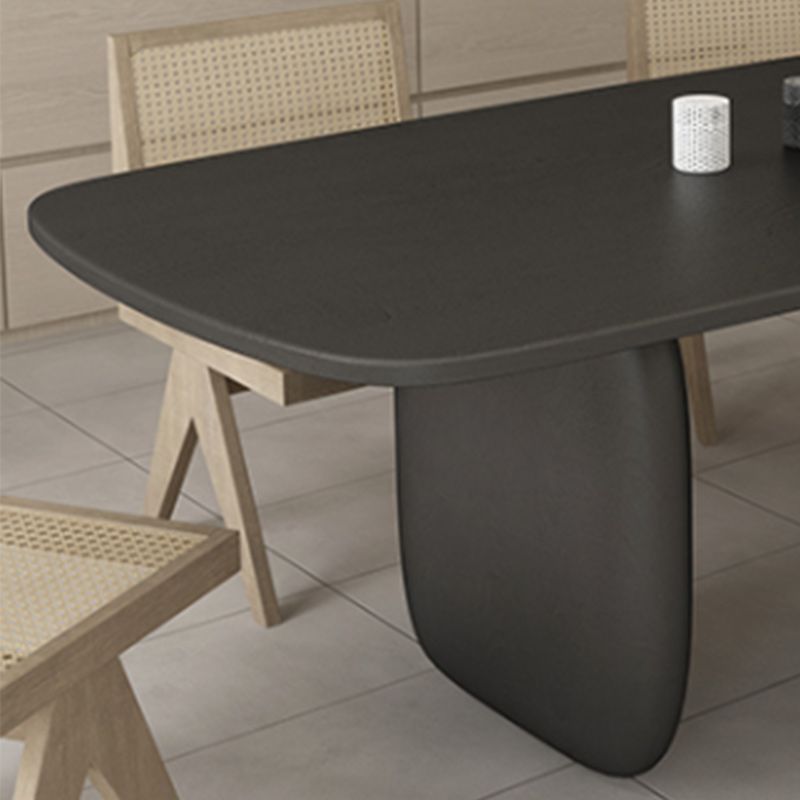 Modern 1/2/4/5 Pieces Rectangle Dining Set Solid Wood Black Dining Table with Chairs