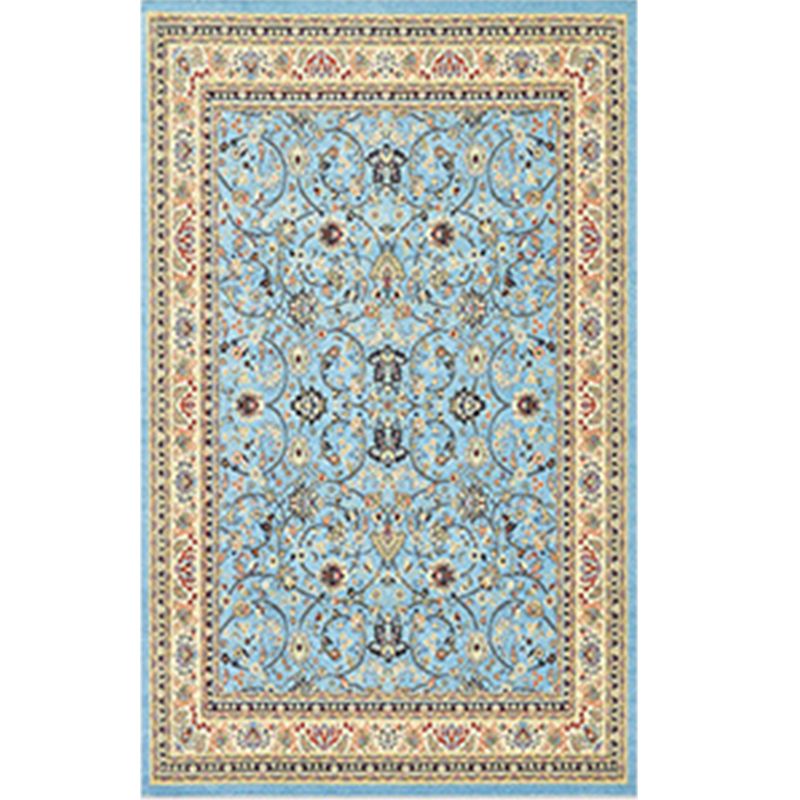 Antique Ethnic Indoor Rug Distressed Flower Print Carpet Non-Slip Backing Rug for Home Decoration
