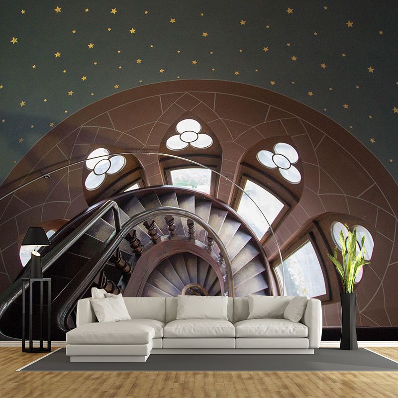 Spiral Staircase Mural Wallpaper Custom-Made Wall Covering for Meeting Room