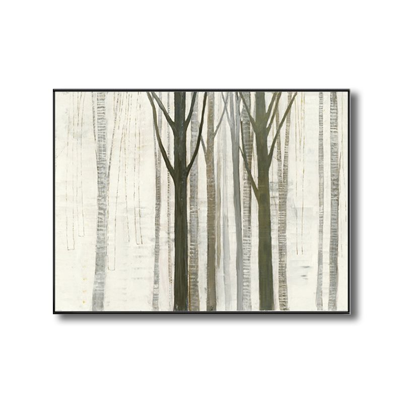 Farmhouse Forest Drawing Wall Decor Pastel Color Living Room Canvas Wall Art, Texture