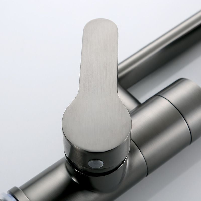Modern Widespread Sink Faucet Solid Color Stainless Steel Centerset Lavatory Faucet