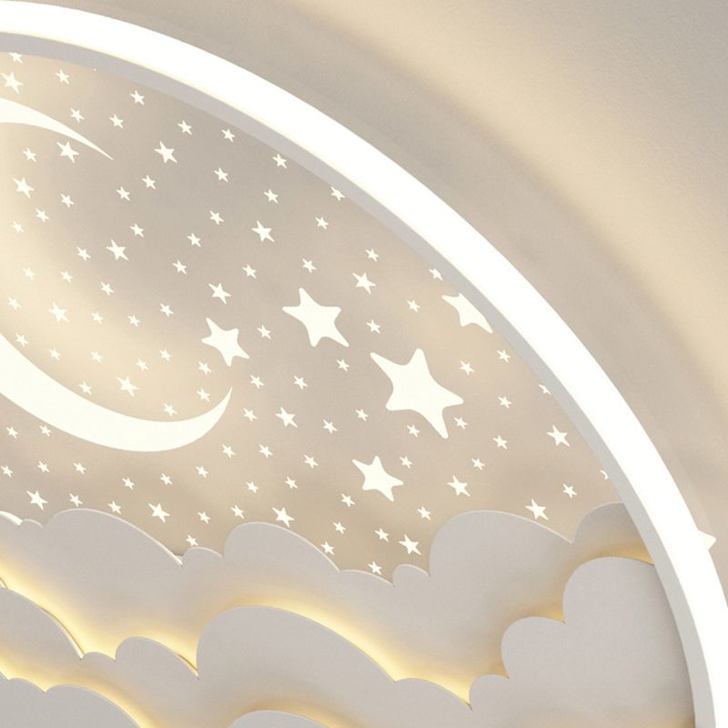 1 Light Circular Flush Mount Contemporary Metal Ceiling Light Fixture