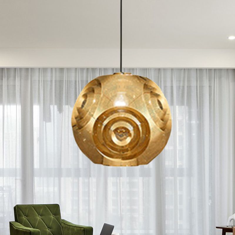Globe Pendant Lighting Nordic Metal 1 Light Chrome/Gold/Rose Gold Hanging Ceiling Light, 11"/12.5"/15"W