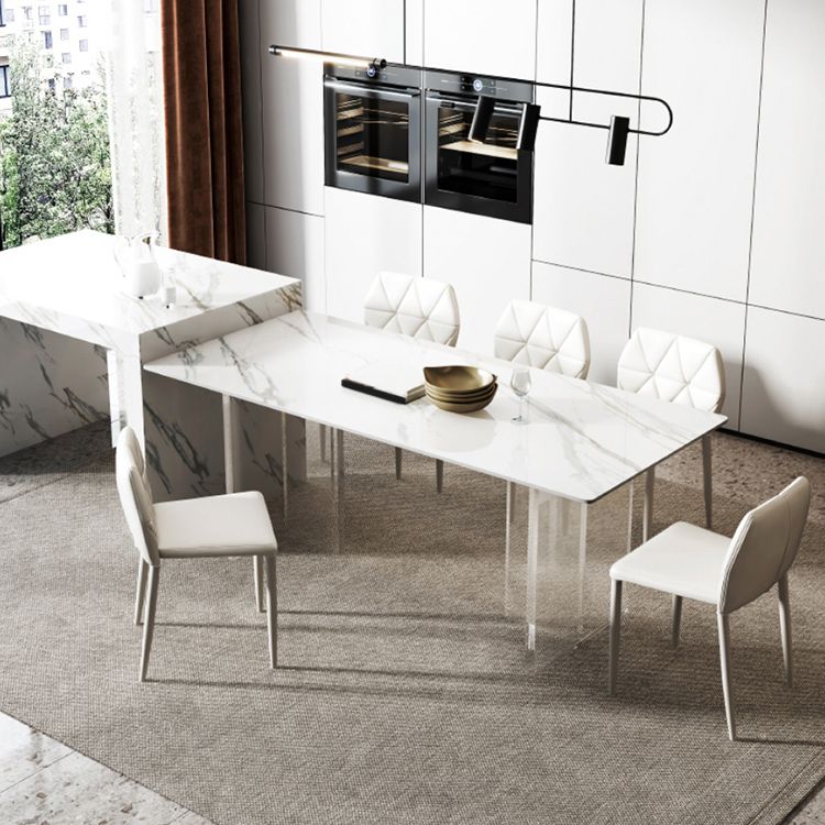 Contemporary Style Sintered Stone Dining Rectangle Table Set 1/4/5/6 Pieces Dining Set