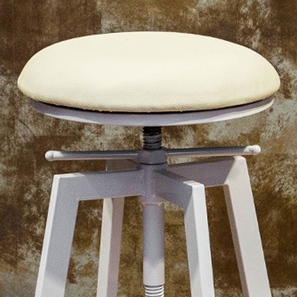 Round Seat Armless Bar Stool Modern Metal Legs Rotatable Bar Chair