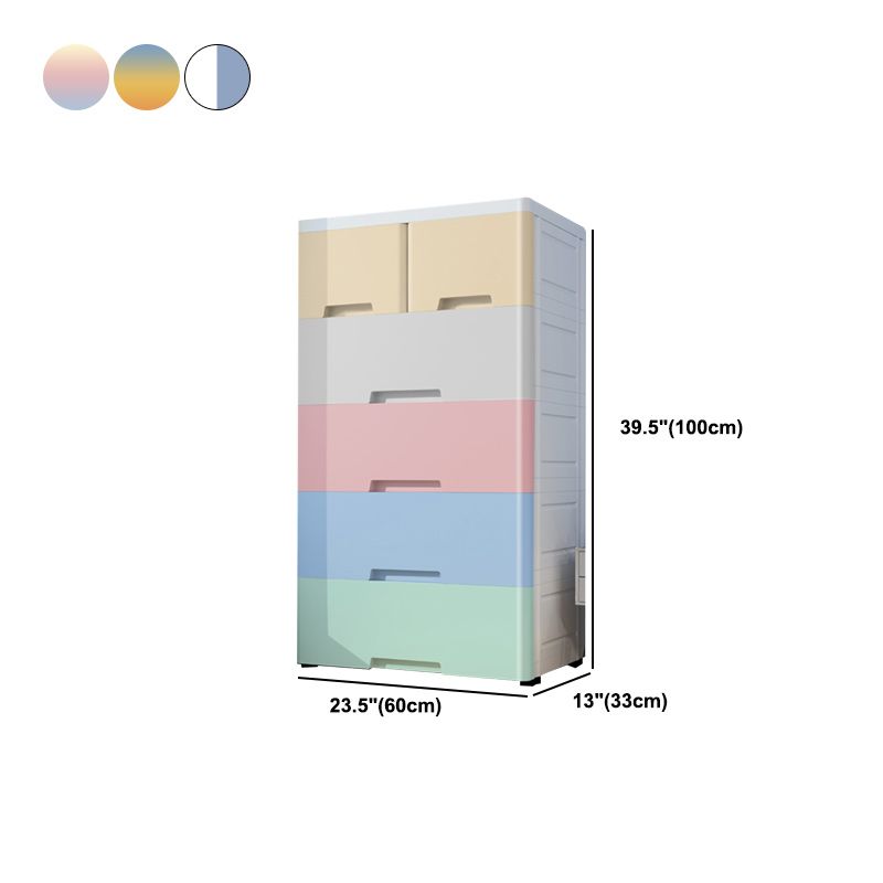Modern Style Non-Hanging Armoire Plastic Home Cabinet with Drawers