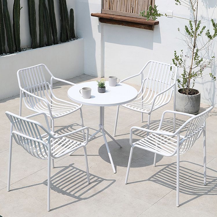 Contemporary Aluminum Dining Armchair Stacking Chairs 32.28" High