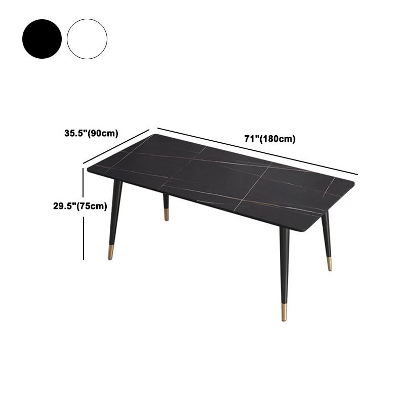 Modern Black Base Dining Set 1/4/5/7 Pieces Stone Top Indoor Dinette Set