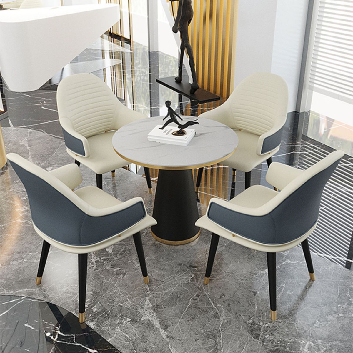 Glam Style 1/5 Pieces Dining Set Sintered Stone Dining Table Set for Home Use