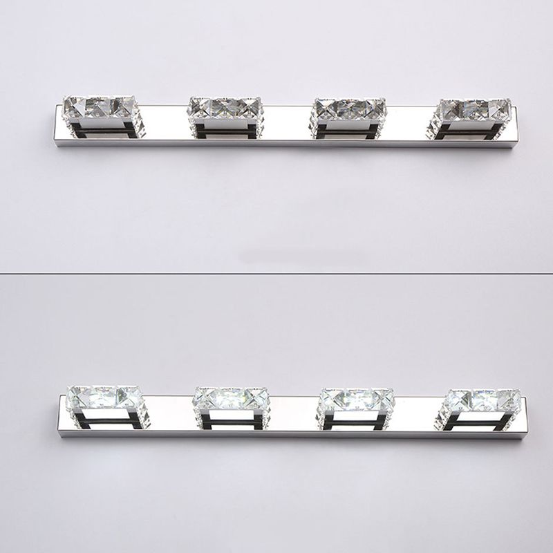 K9 Kristallblock Waschtisch Wandleuchter Modernismus Chrom Finish LED -Wandlampe für Bad