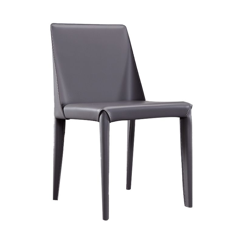 Silla lateral de cuero moderna para restaurante, respaldo sólido, silla sin brazos
