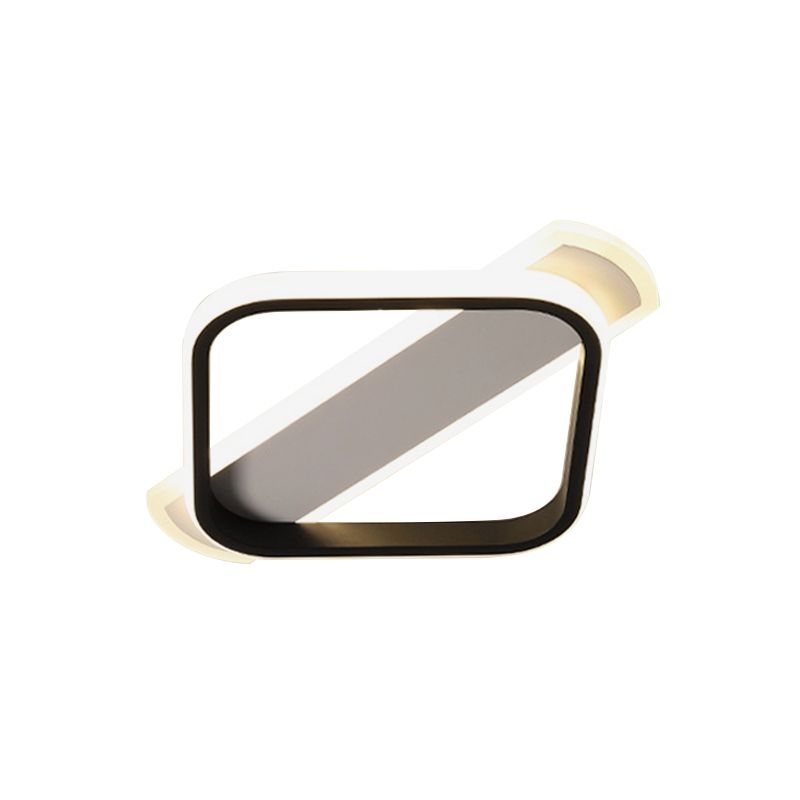 Black Round/Square-Oblong Ceiling Flush Simple Acrylic LED Flush Mounted Lighting in Warm/White Light