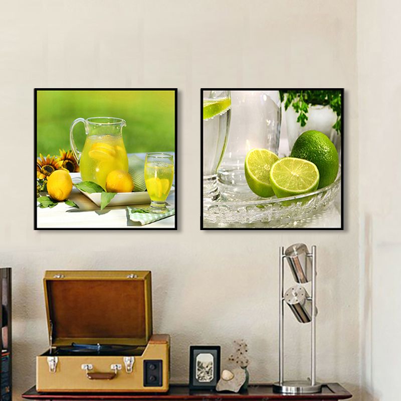 Photograph Drinks Canvas Wall Art Bright Modern Style Wall Decor for Dining Room