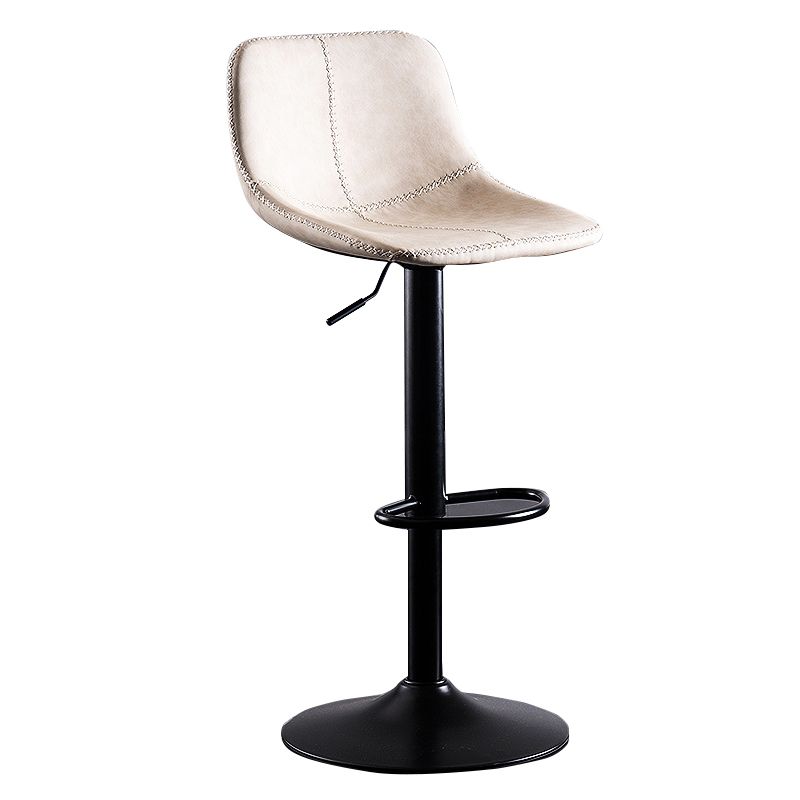 Home Modern Adjustable Height Stool Matte Finish Leather Barstool