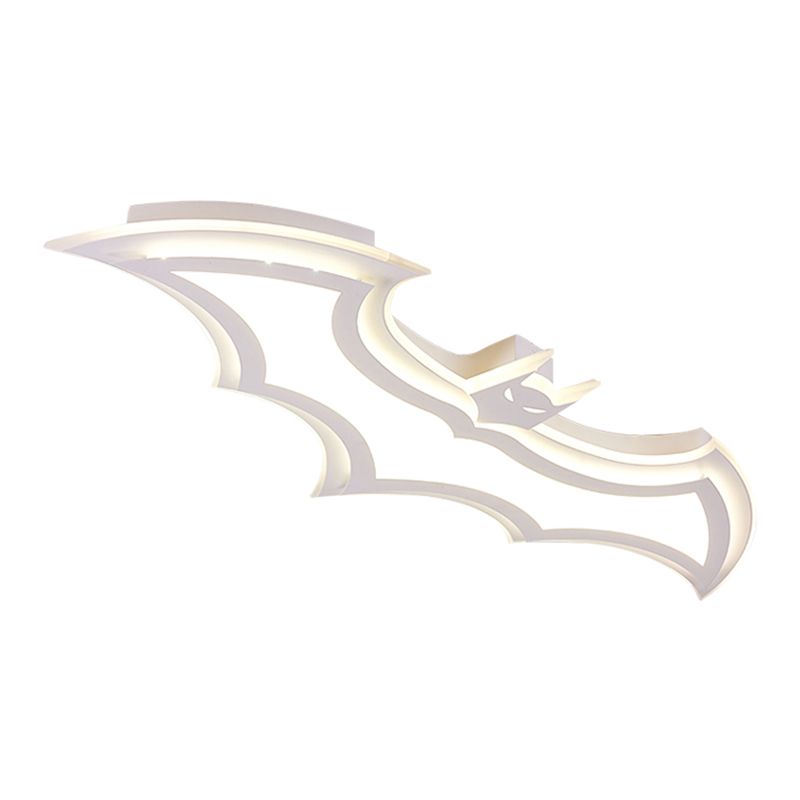 Acrylique Bat Ceiling Mount Light Kindergarten Corridor Modern Style Flushmount Light in White