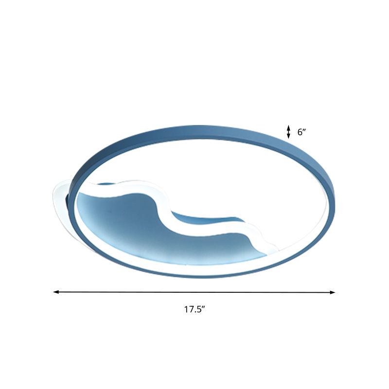 Ring Flush Mount Lamp Contemporary Acrylic White/Pink/Blue Led Flush Mount Light for Bedroom in Warm/White Light, 18"/21.5" Wide