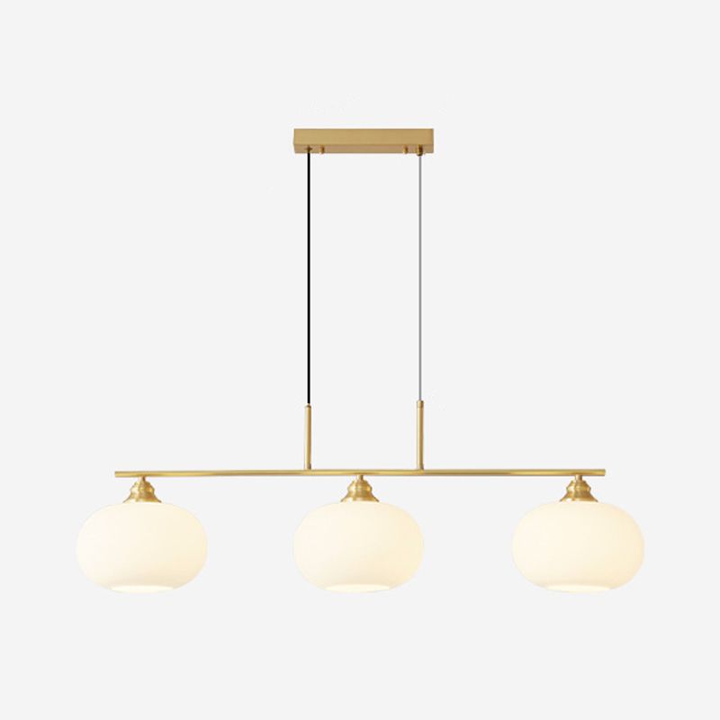 Metal/Glass Kitchen Island Lighting Modern Golden/Black Ceiling Light for Home