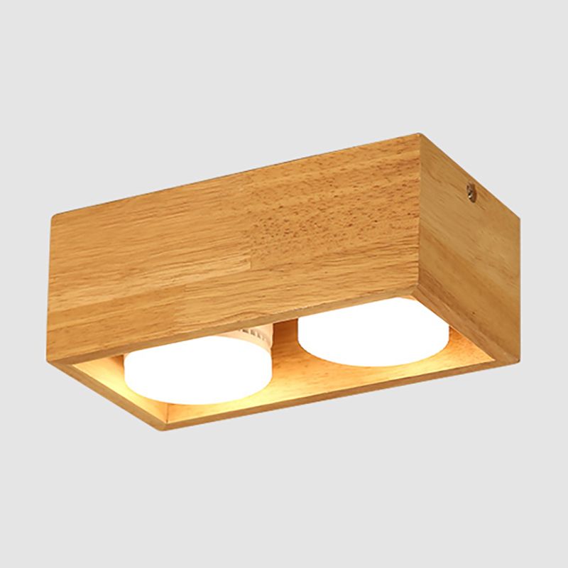 Plafonniers encastrés en bois, éclairage de montage au plafond à LED pour chambre à coucher