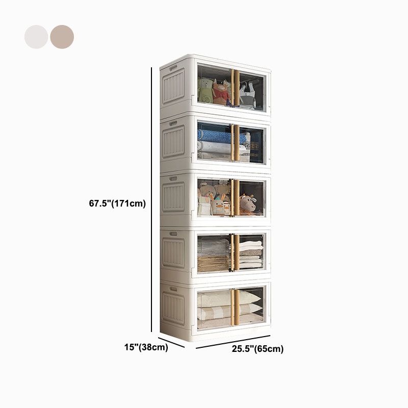 White Storage Cabinet Contemporary Hinged Wardrobe Cabinet for Bedroom